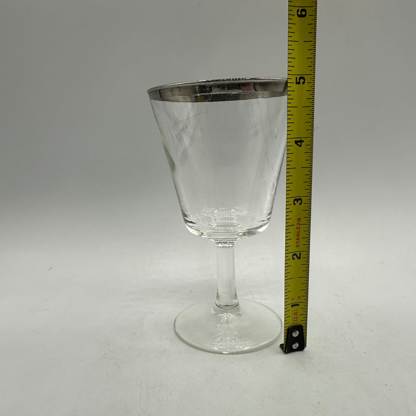 Silver Rimmed Cocktail Glasses, Set of 6