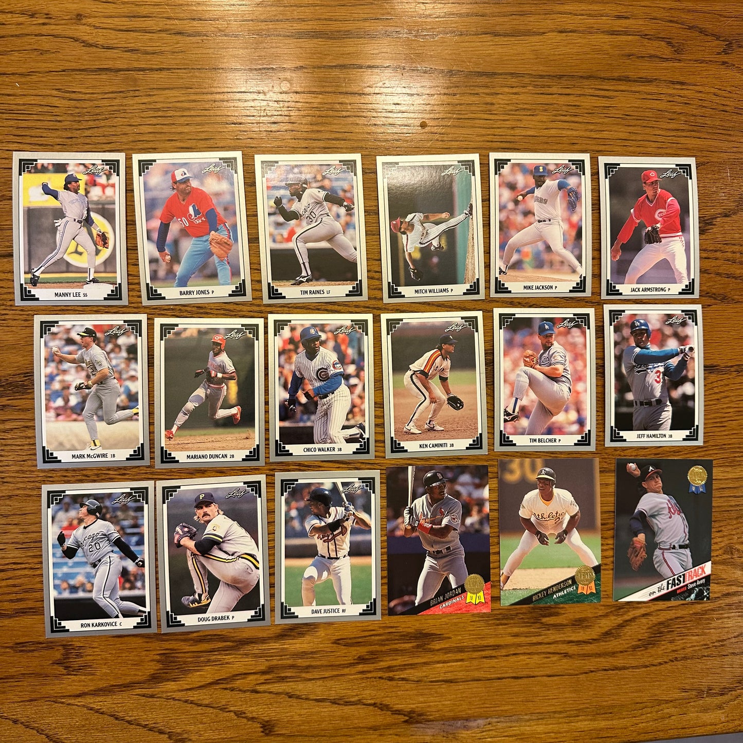 Leaf Baseball 1991 - 15 Card and 1993 - 3 Card Set
