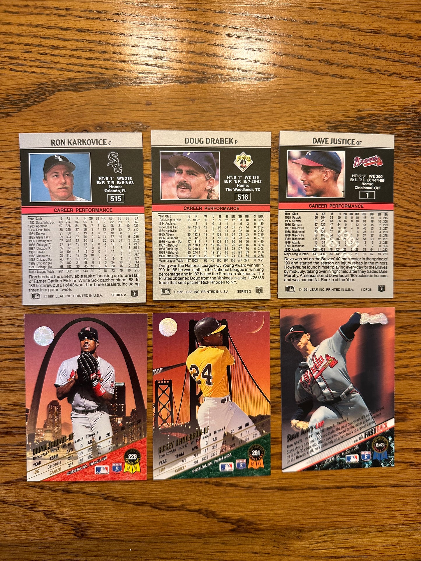 Leaf Baseball 1991 - 15 Card and 1993 - 3 Card Set