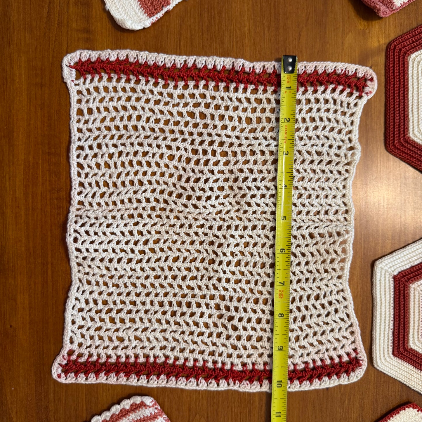 Red and White Pot Holders, Lot of 6+ 1 Free