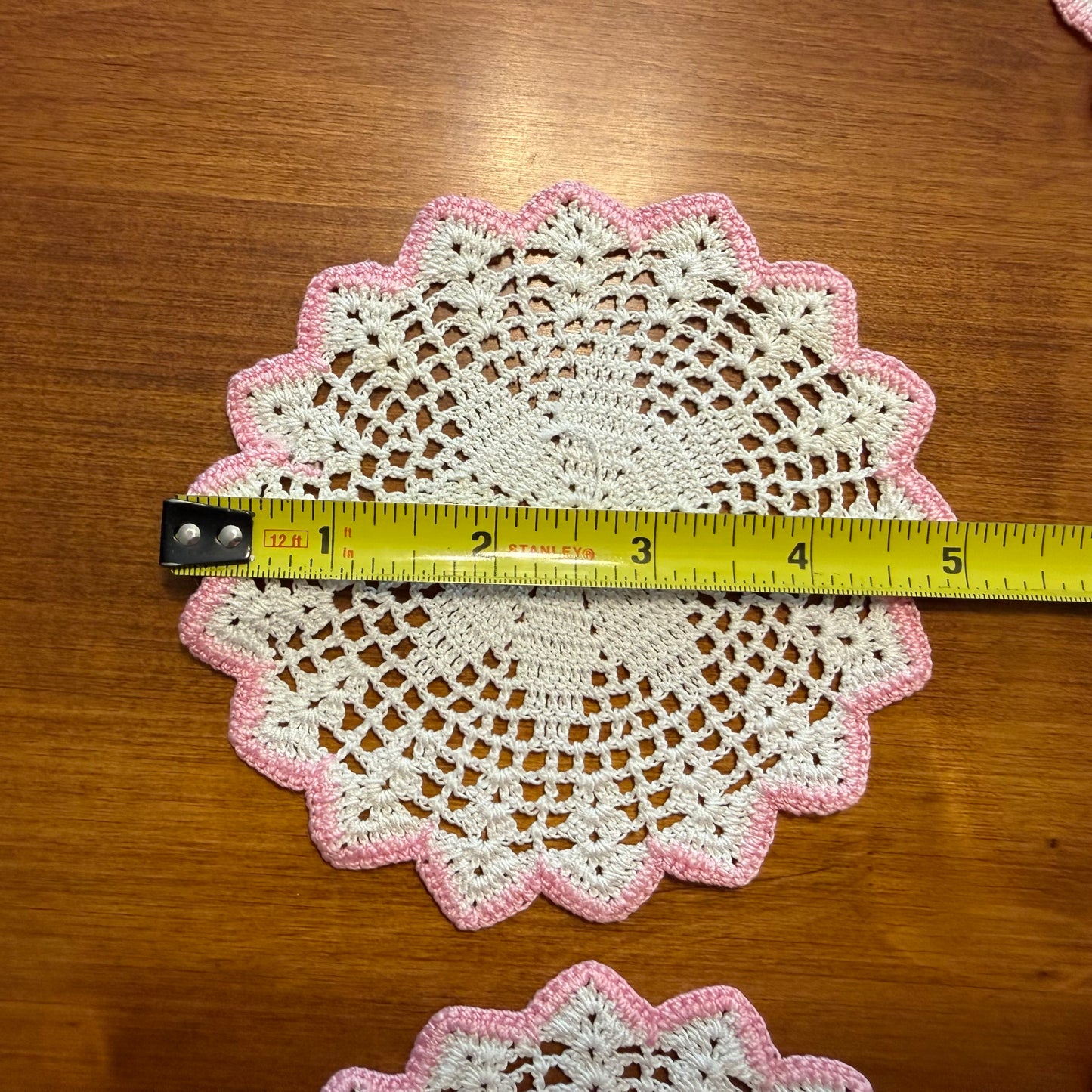 Pink & White Doilies, Set of 11