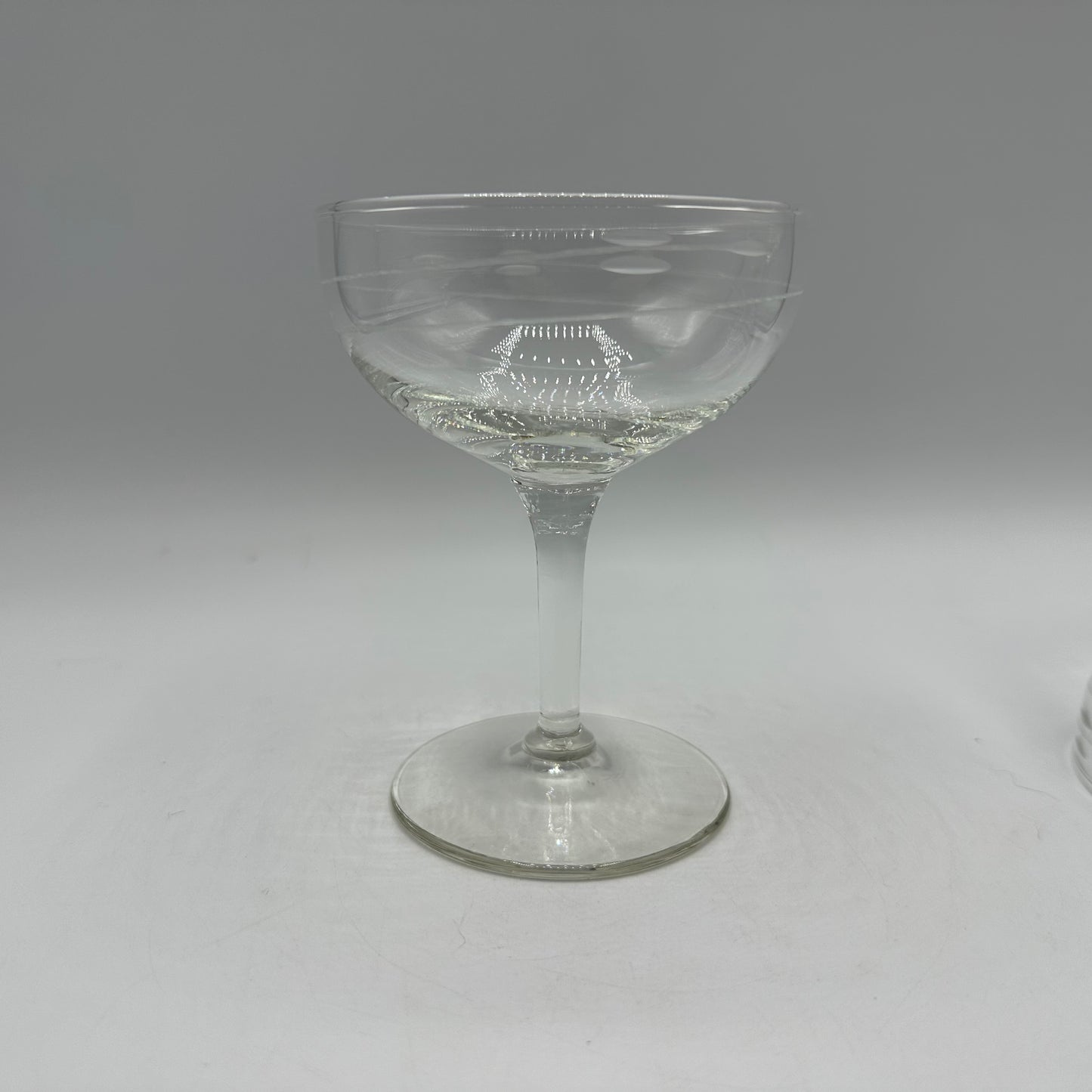 Etched Champagne Glasses, Set of 4