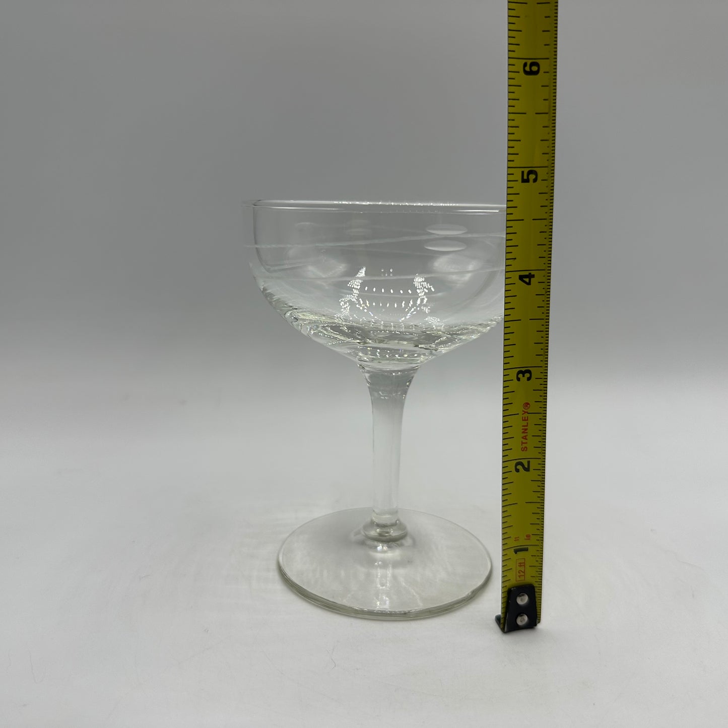 Etched Champagne Glasses, Set of 4