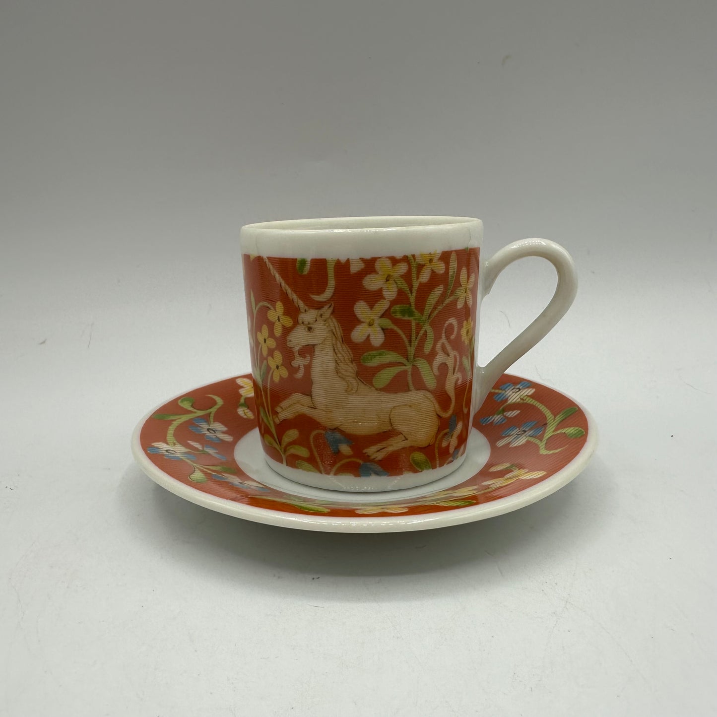 Seymour Mann Hunt of the Unicorn Demitasse Cups and Saucers, Set of 6