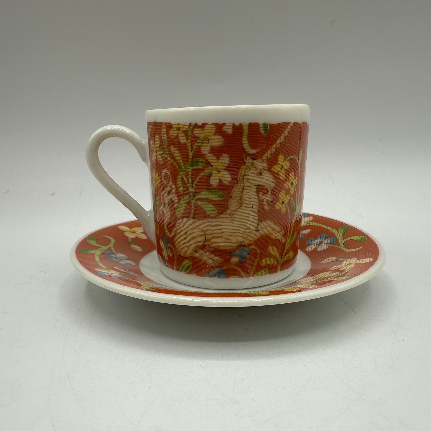 Seymour Mann Hunt of the Unicorn Demitasse Cups and Saucers, Set of 6