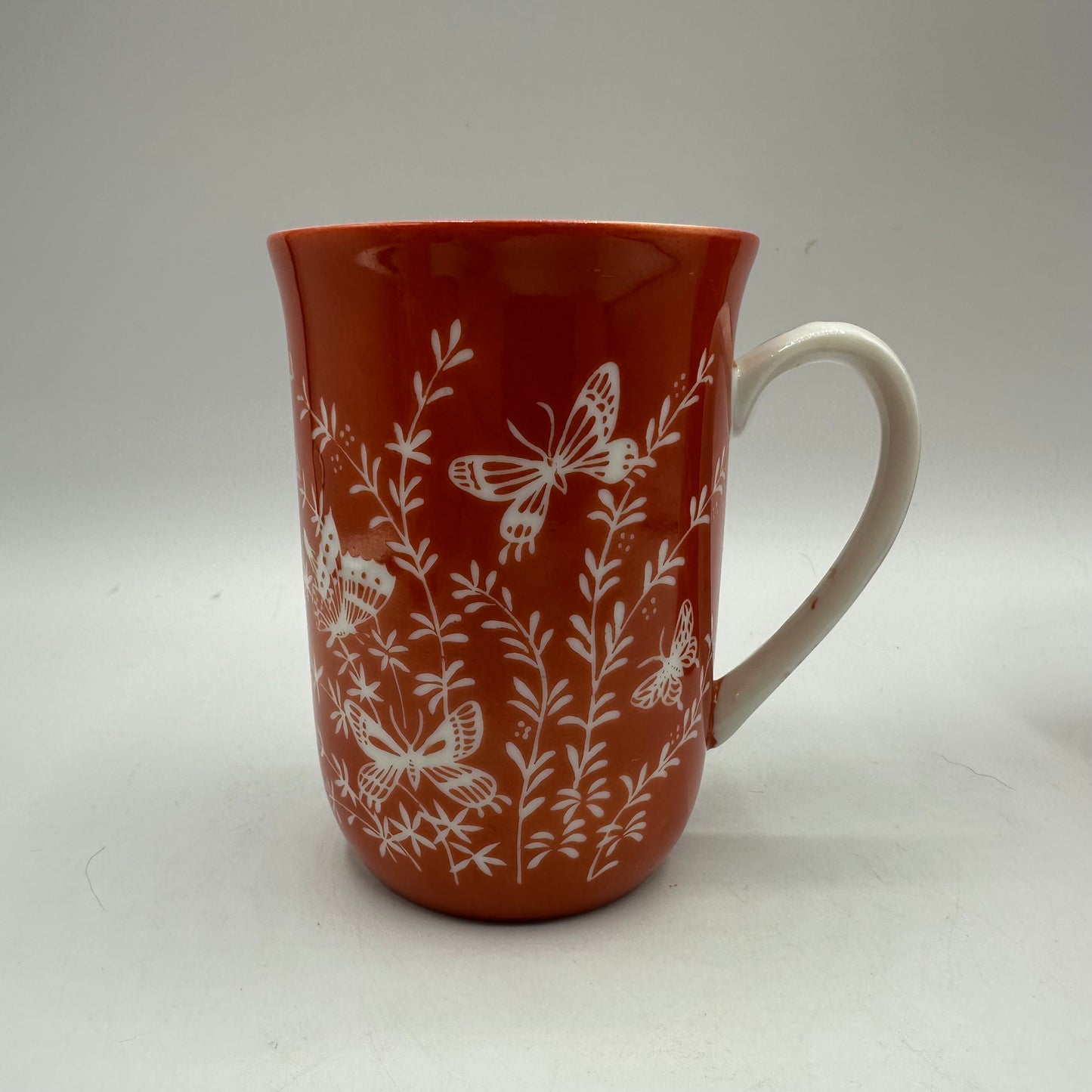 Les Papillones By Shafford Mugs With Butterflies Orange, Set of 4
