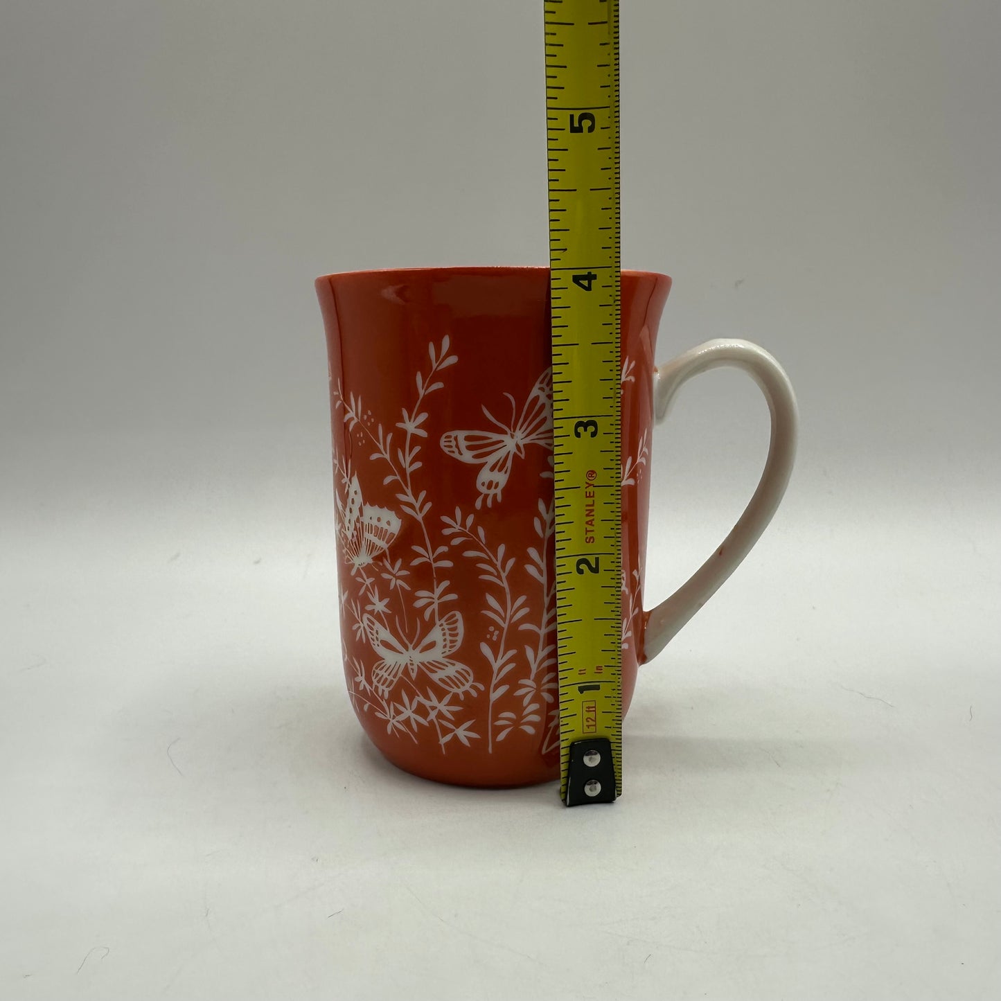 Les Papillones By Shafford Mugs With Butterflies Orange, Set of 4