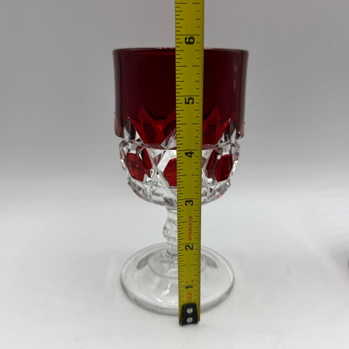 Doyle & Co Red Block Goblet, Set of 4,Circa 1890