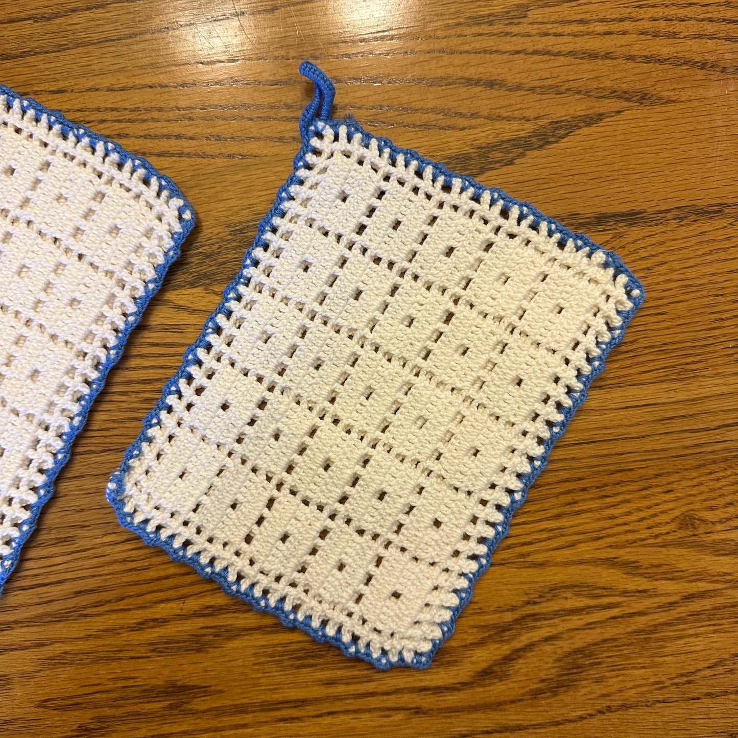 Vintage Hot Pads, Blue and White