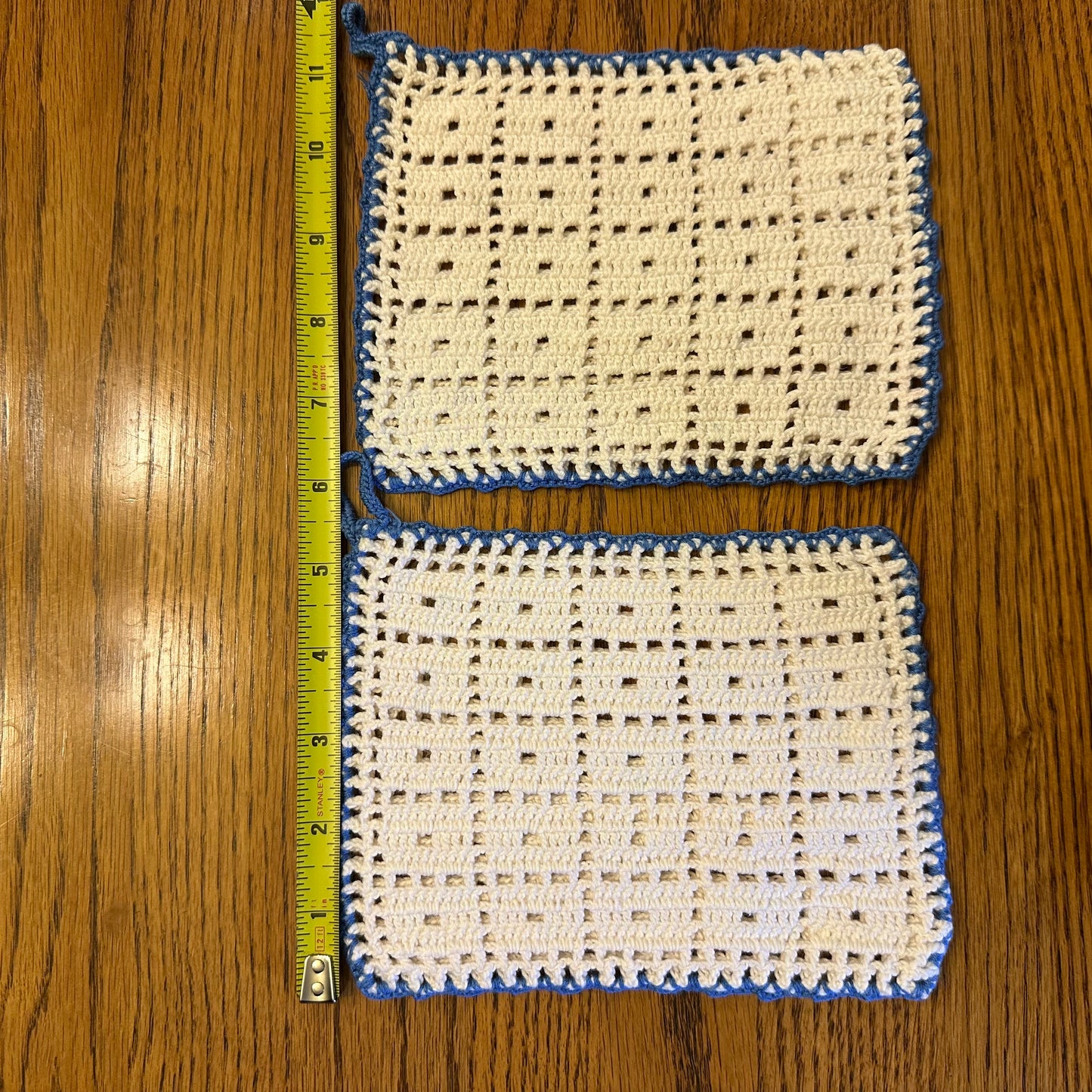 Vintage Hot Pads, Blue and White