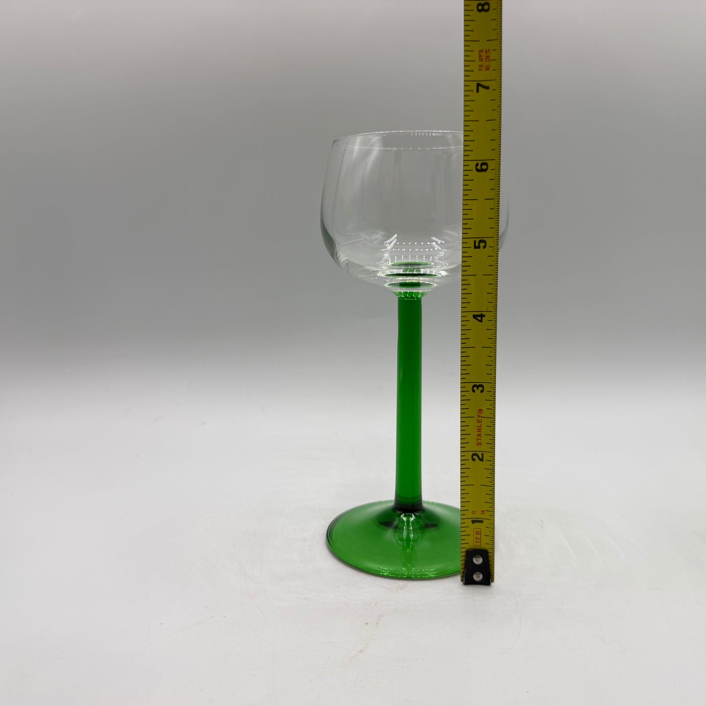 Luminarc Vin Du Rhin Wine Glass Emerald Green Stem, Clear Bowl, Set of 5