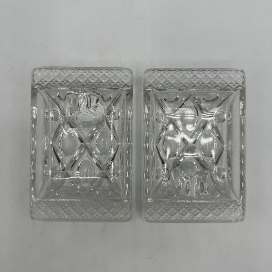 Imperial Glass Cape Cod Clear Elegant Ashtray Set of 2