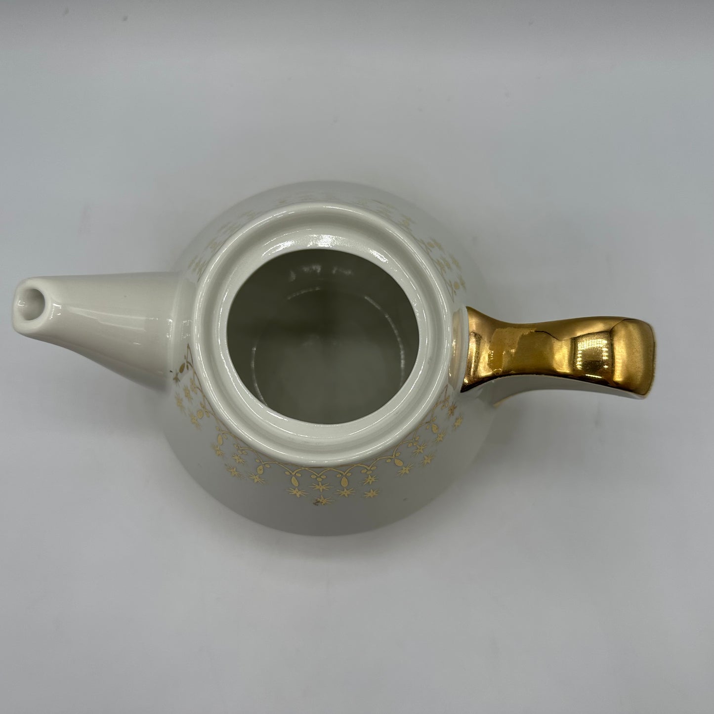 Hall China Flare-Ware Teapot, Gold Lace Pattern