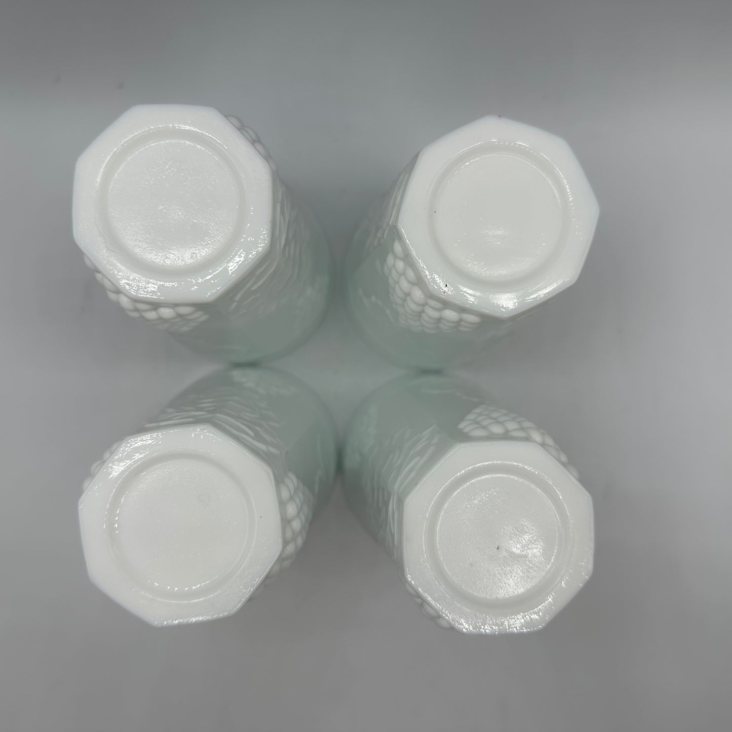 Indiana Glass Colony Harvest Pitcher and 7 Tumblers, Milk Glass