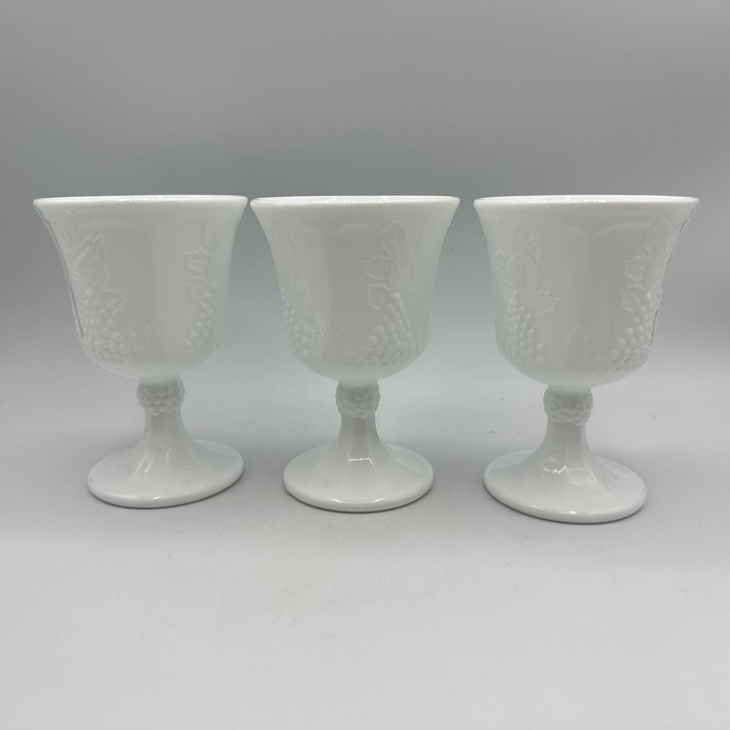 Indiana Glass Colony Harvest Goblets, Milk Glass, Set of 6