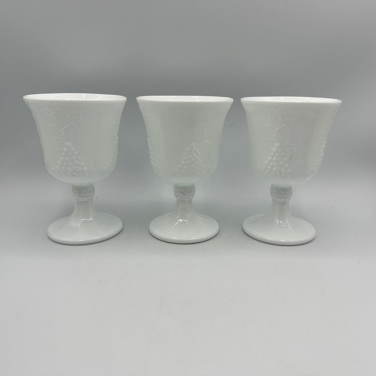Indiana Glass Colony Harvest Goblets, Milk Glass, Set of 6