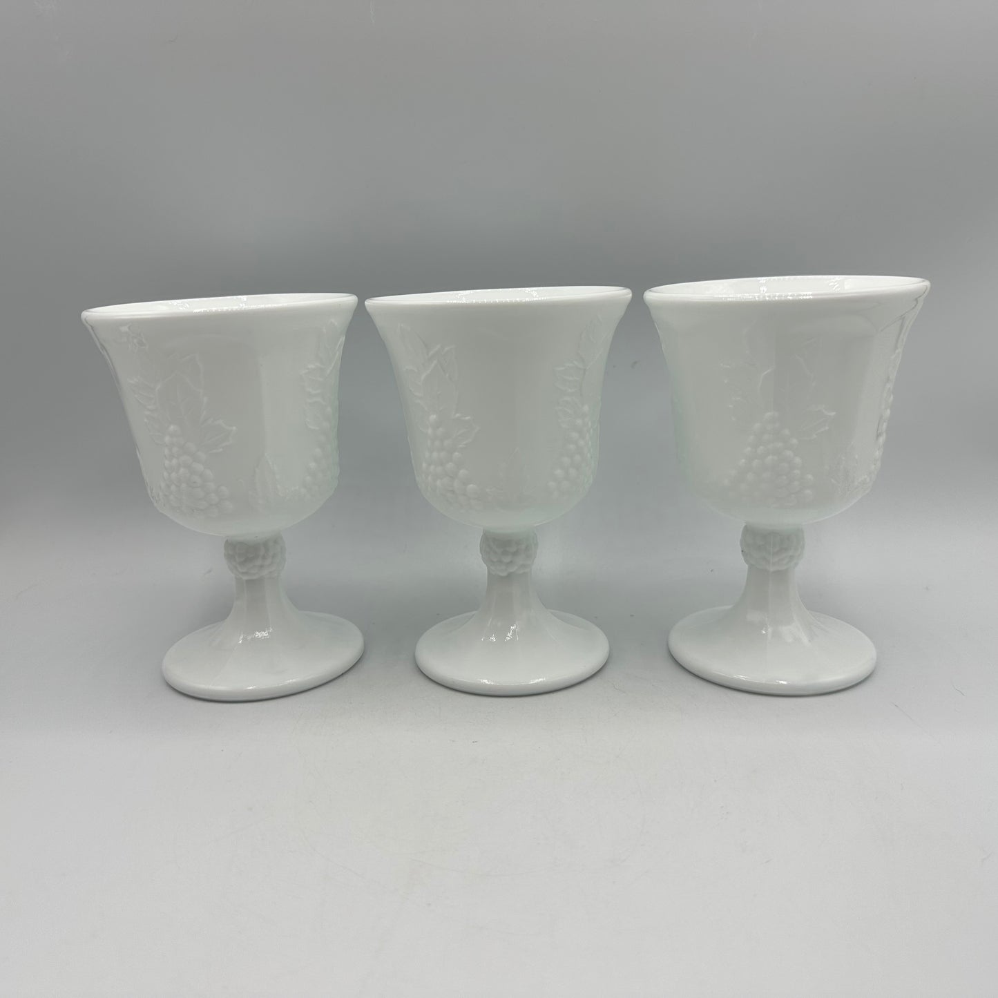 Indiana Glass Colony Harvest Goblets, Milk Glass, Set of 6
