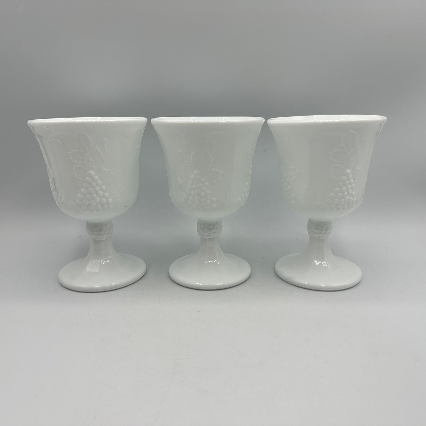 Indiana Glass Colony Harvest Goblets, Milk Glass, Set of 6