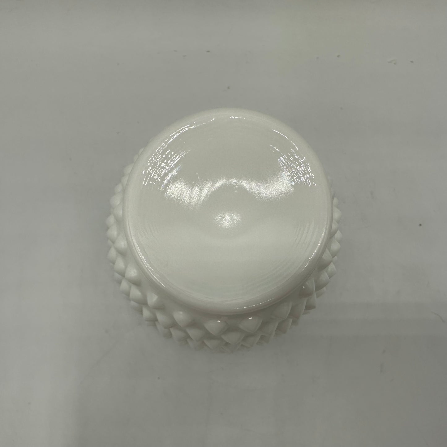 Fenton Milk Glass Hobnail Lidded Sugar Bowl