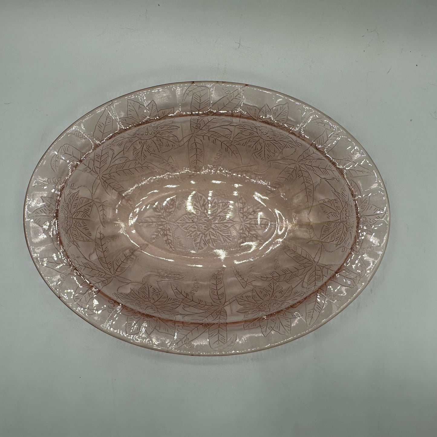 Jeannette Floral Poinsettia Pink 9" Oval Bowl