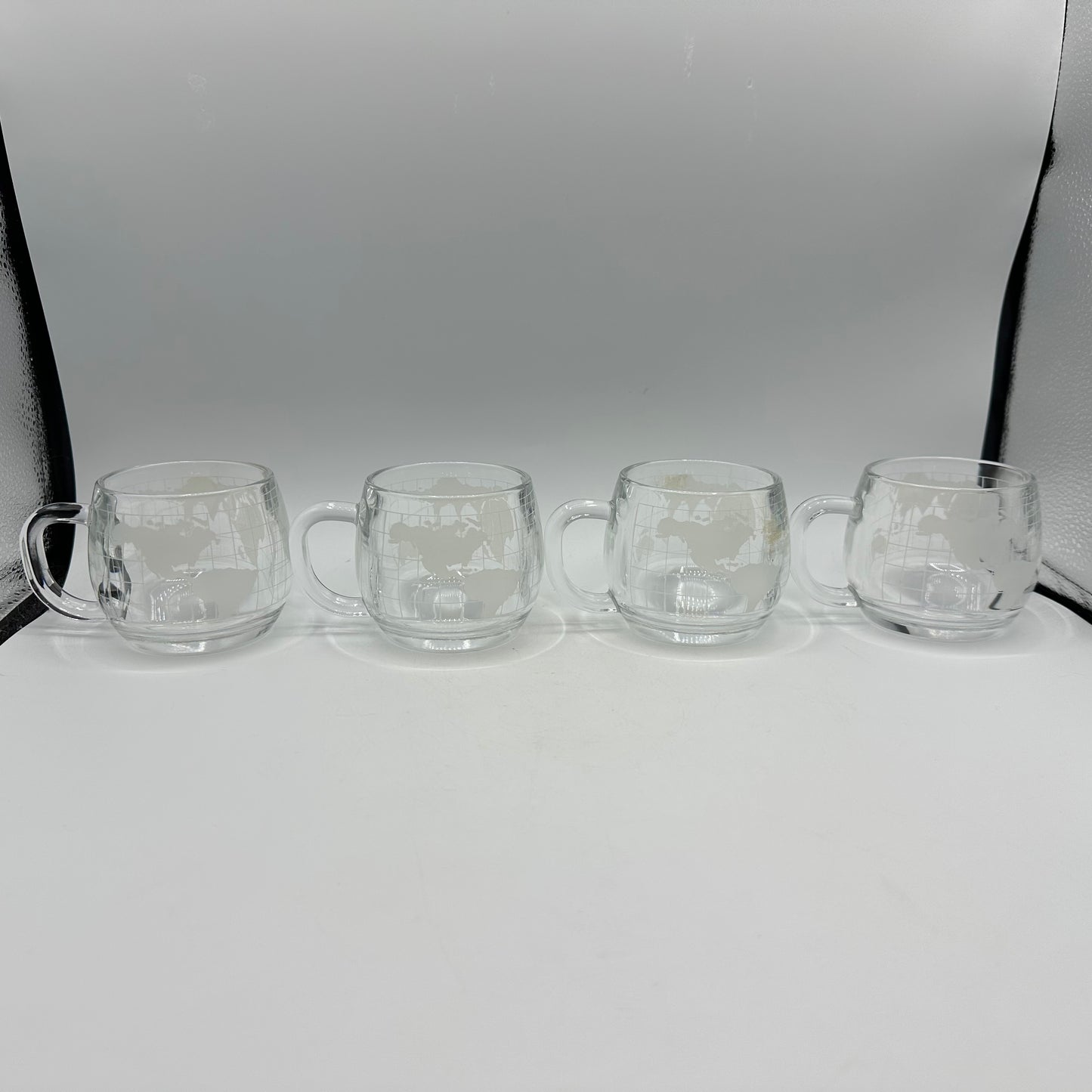 Nestle Nescafe World Clear Cups, Set of 4, 1970s