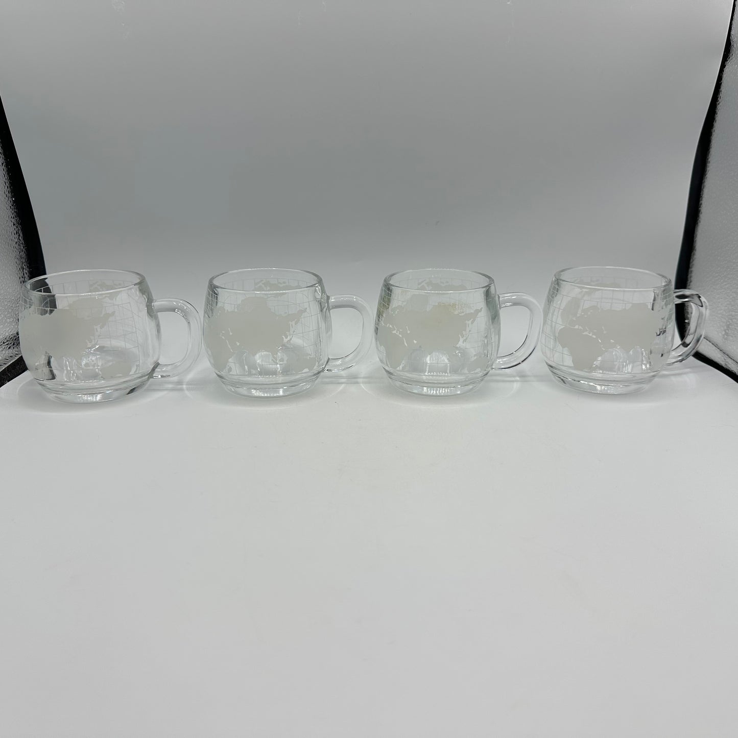 Nestle Nescafe World Clear Cups, Set of 4, 1970s