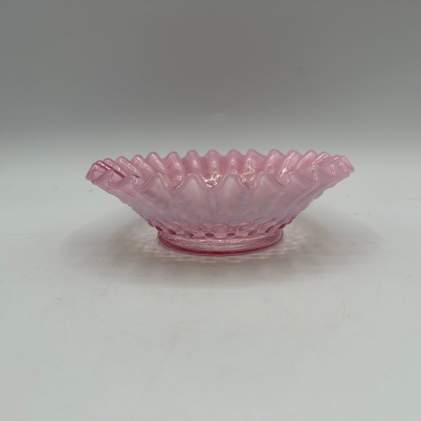 Fenton Pink Opalescent Hobnail Candy Dish