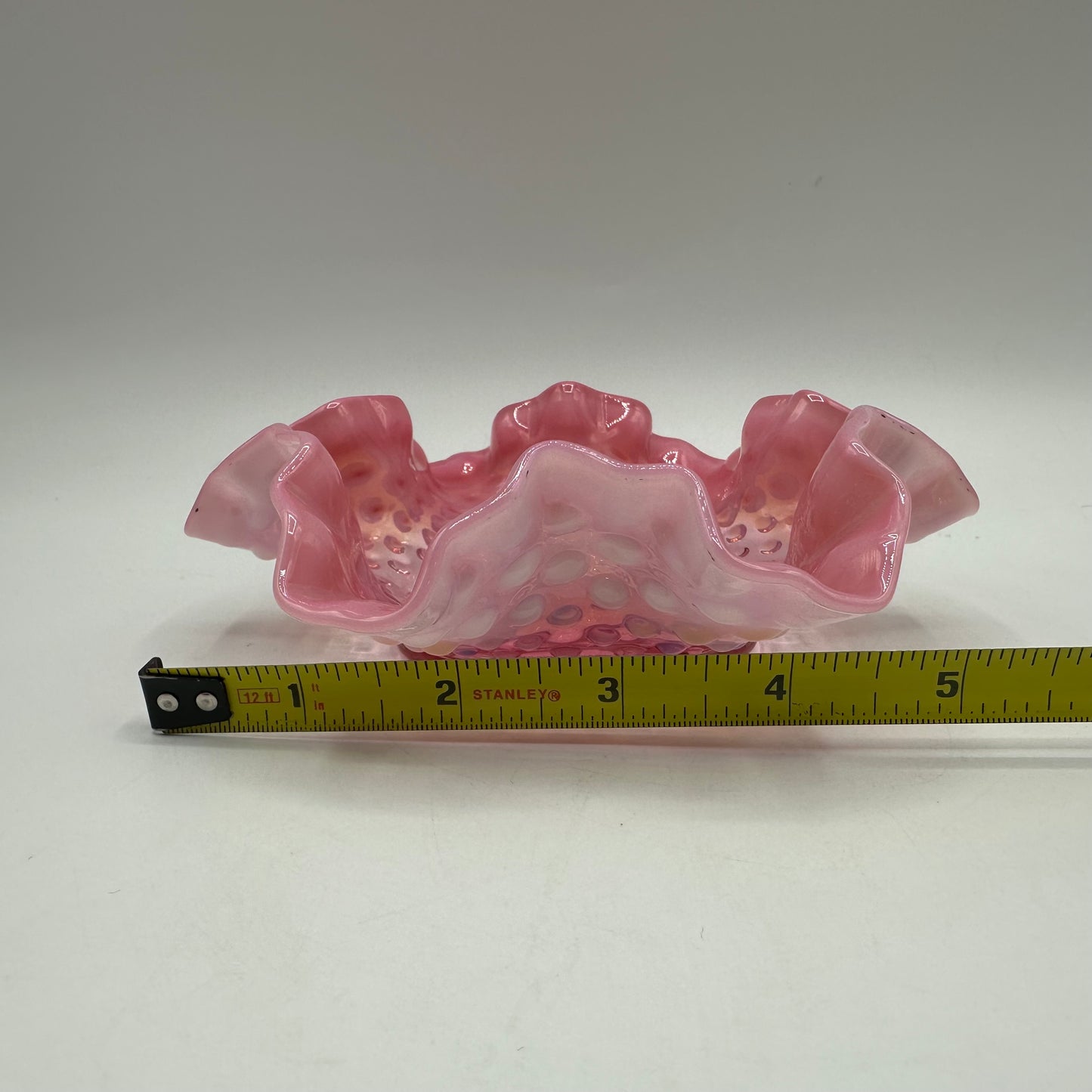 Fenton Pink Opalescent Hobnail Bon Bon Dish