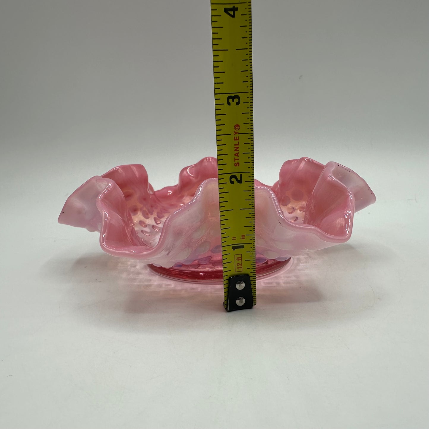 Fenton Pink Opalescent Hobnail Bon Bon Dish
