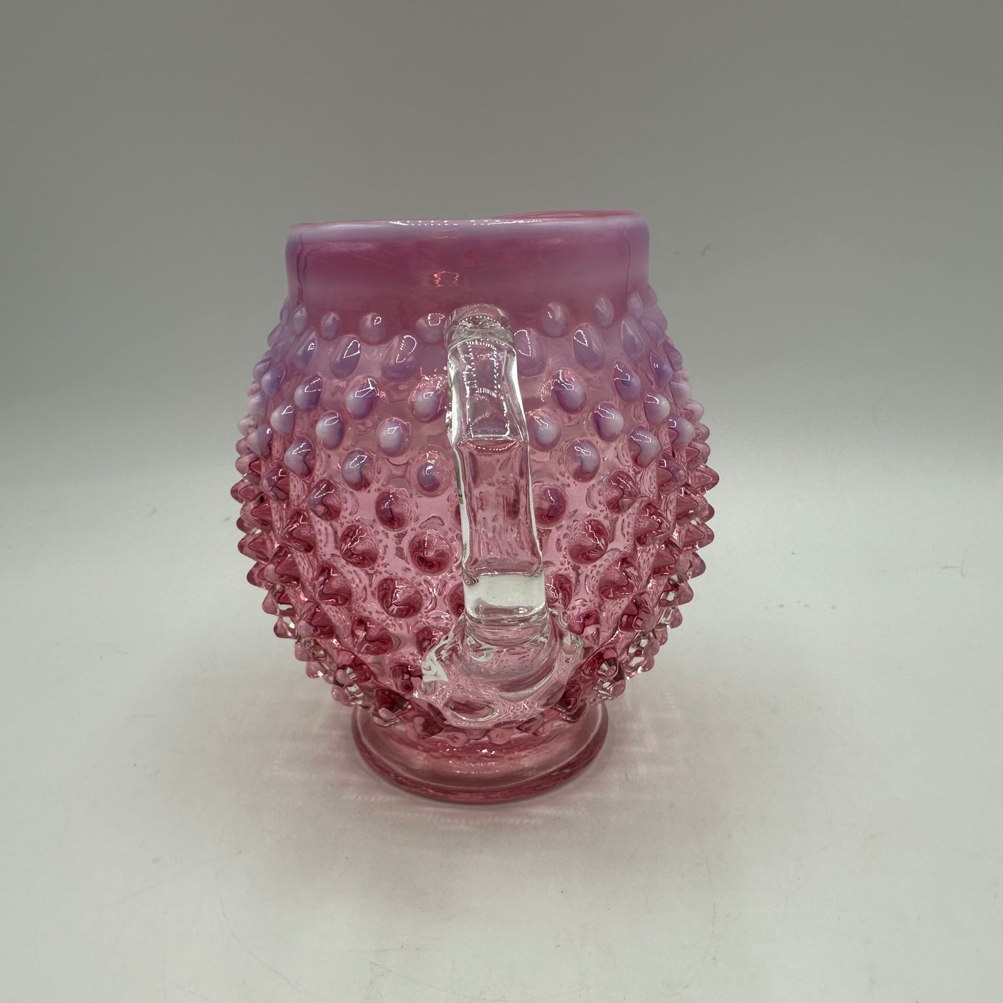 Fenton Cranberry Opalescent Hobnail Creamer, 5"