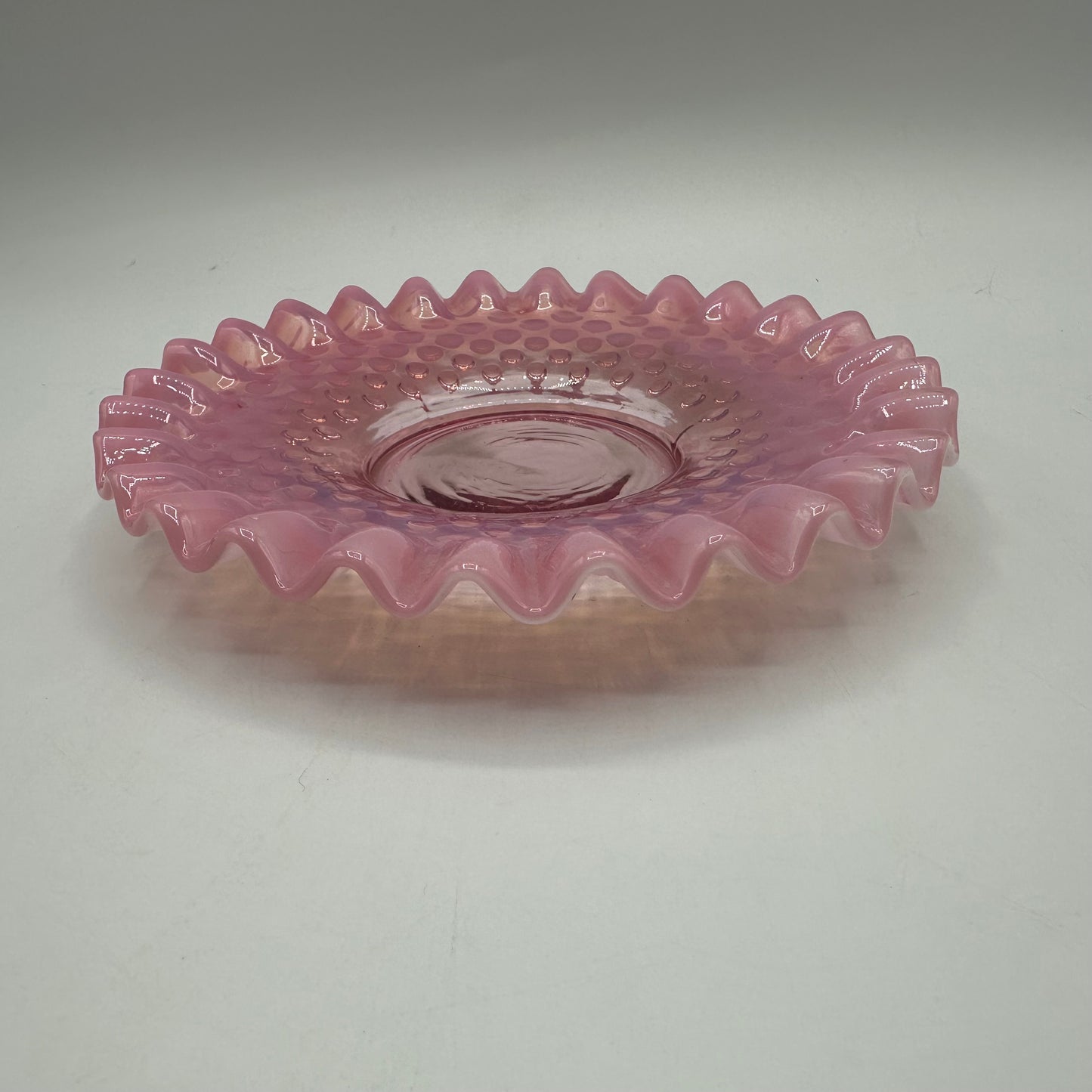 Fenton Cranberry Opalescent Hobnail Underplate