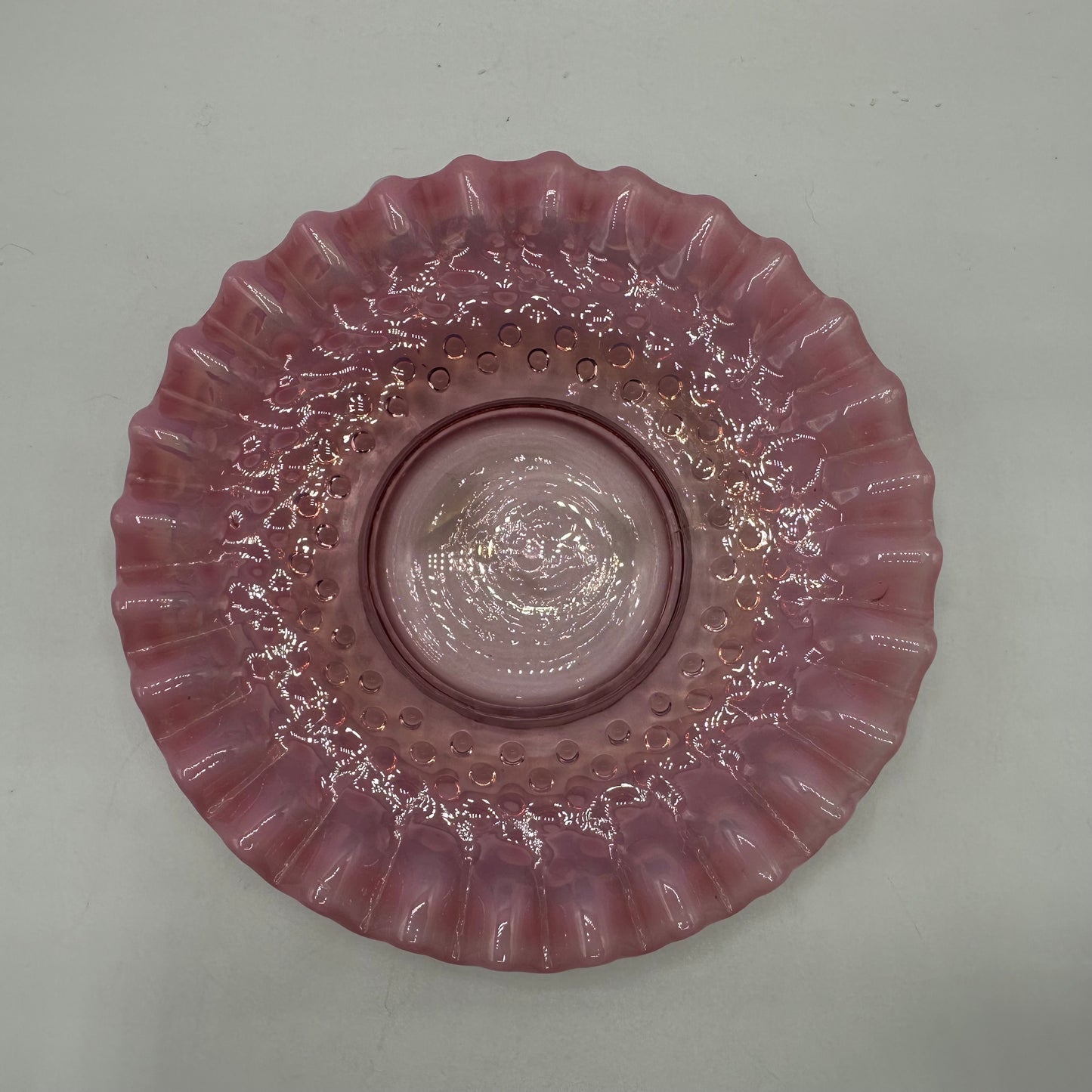 Fenton Cranberry Opalescent Hobnail Underplate