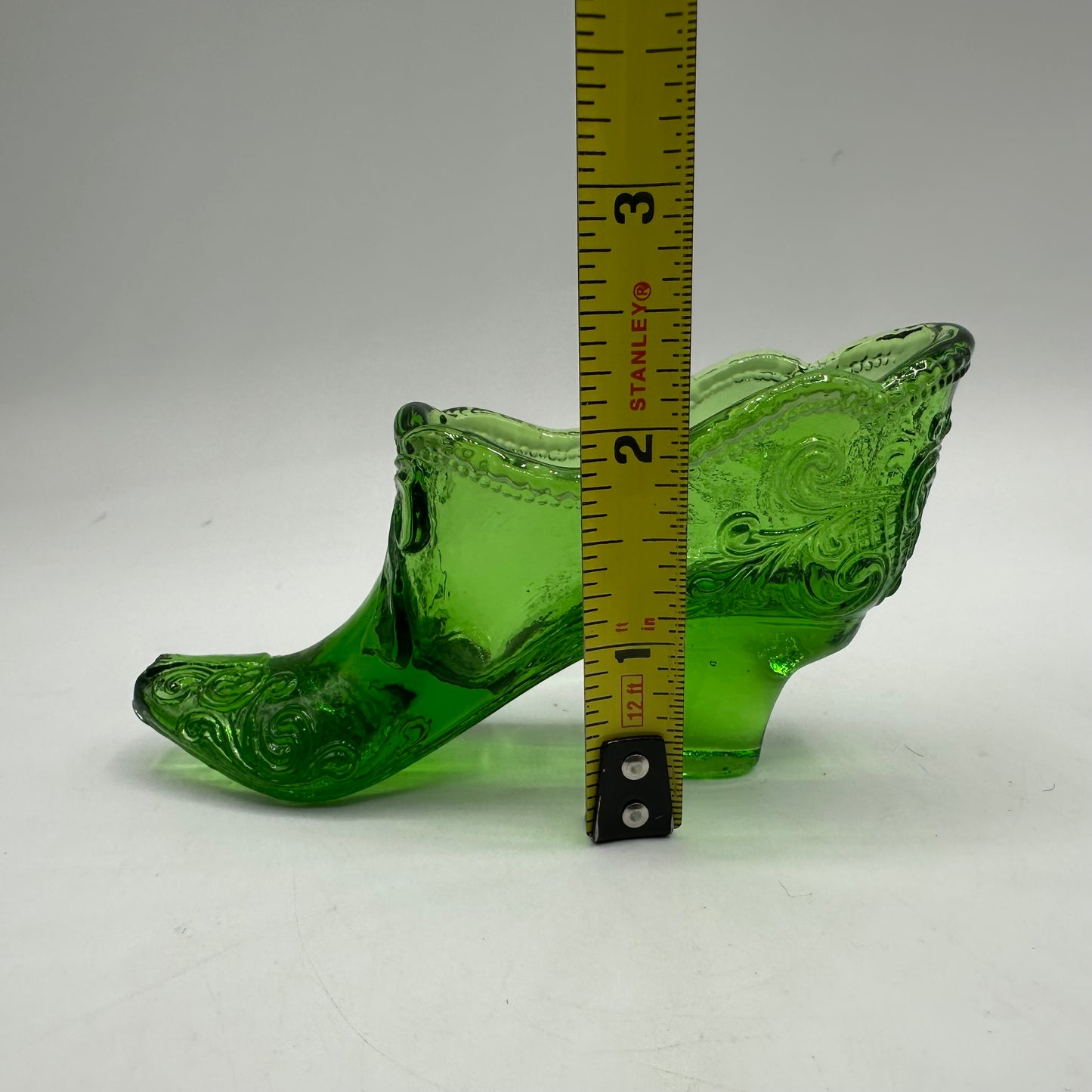 Mosser Glass Victorian Shoe, Green