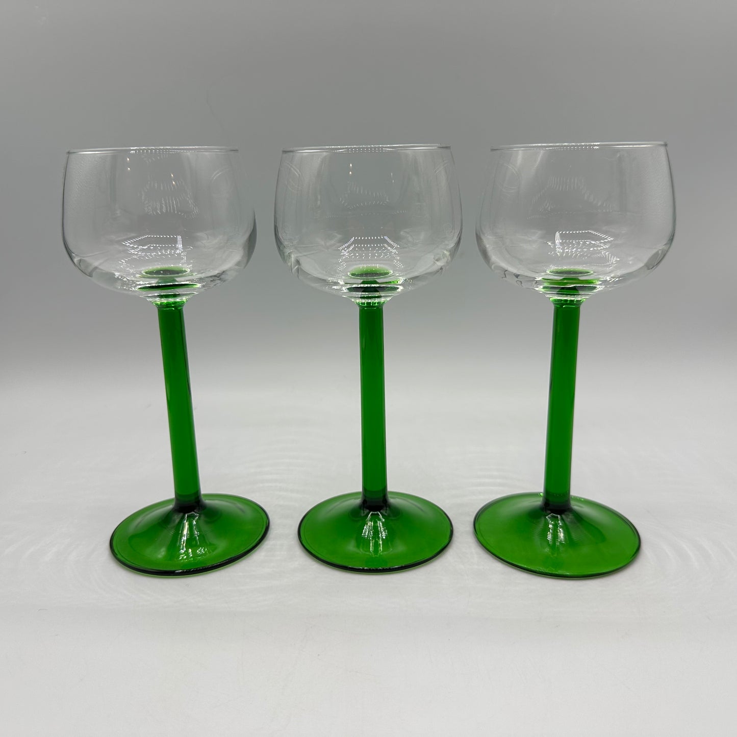 Luminarc Wine Glass Emerald Green Stem, Clear Glass, Set of 3