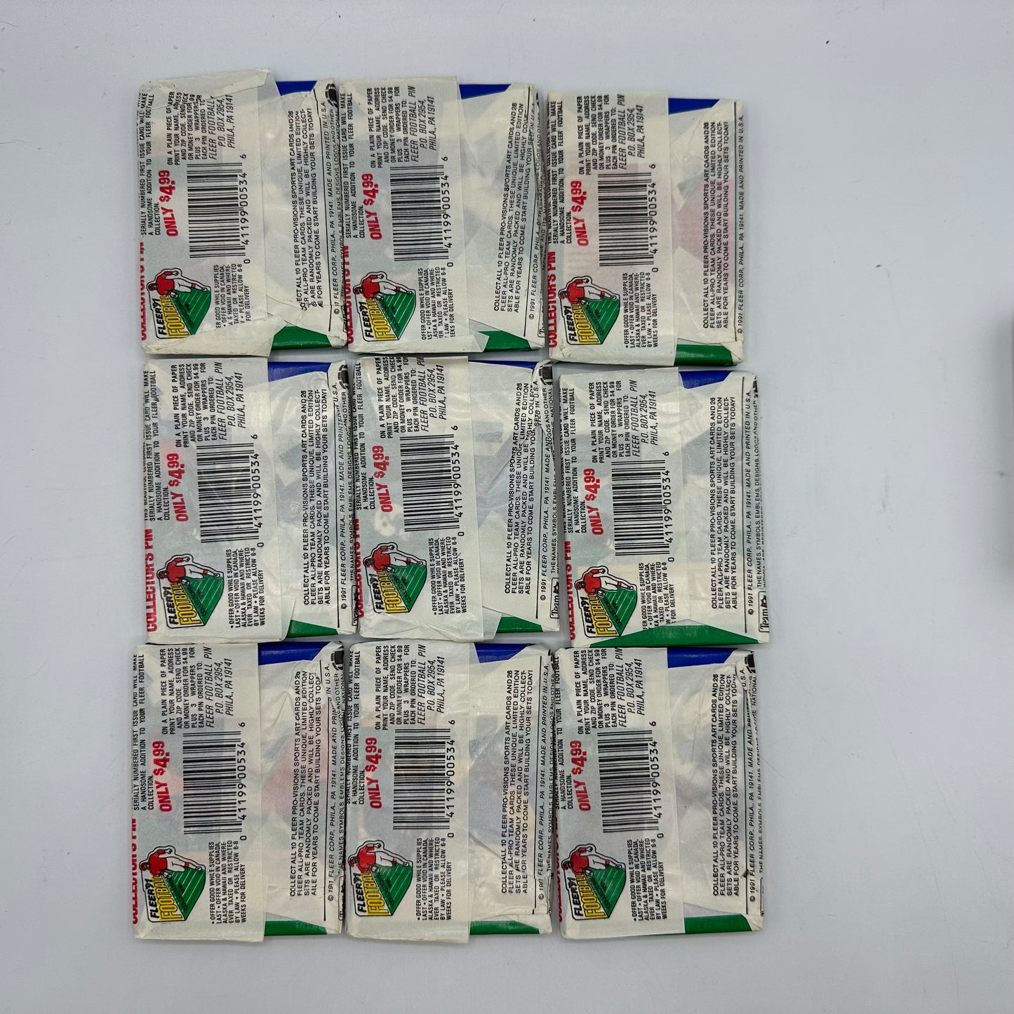 Fleer 1991 Football Unopened 30 Wax Packs