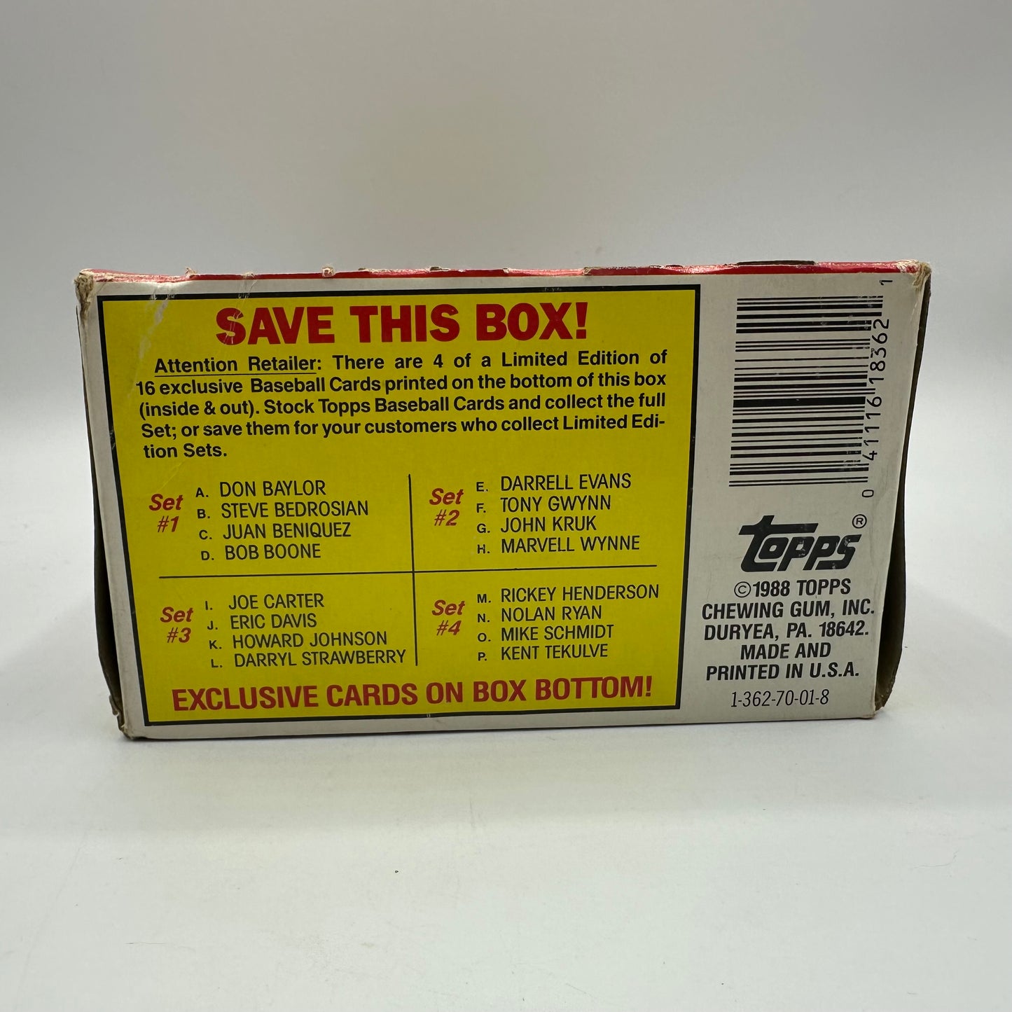 1988 Topps Baseball 36 Sealed Card Packs in Open Box