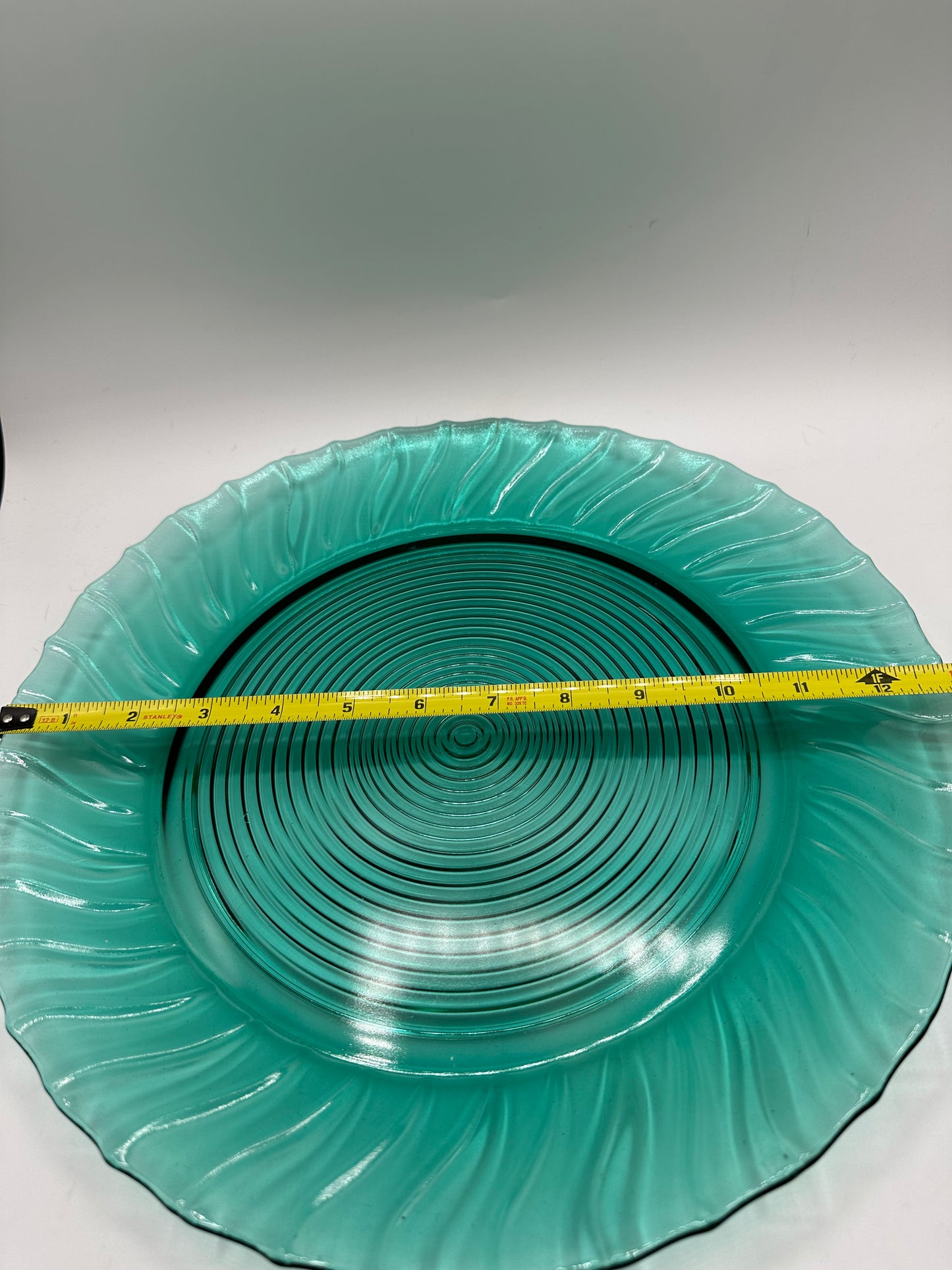 Jeannette Ultramarine Swirl Cake Plate/Platter, 1930s, 13"