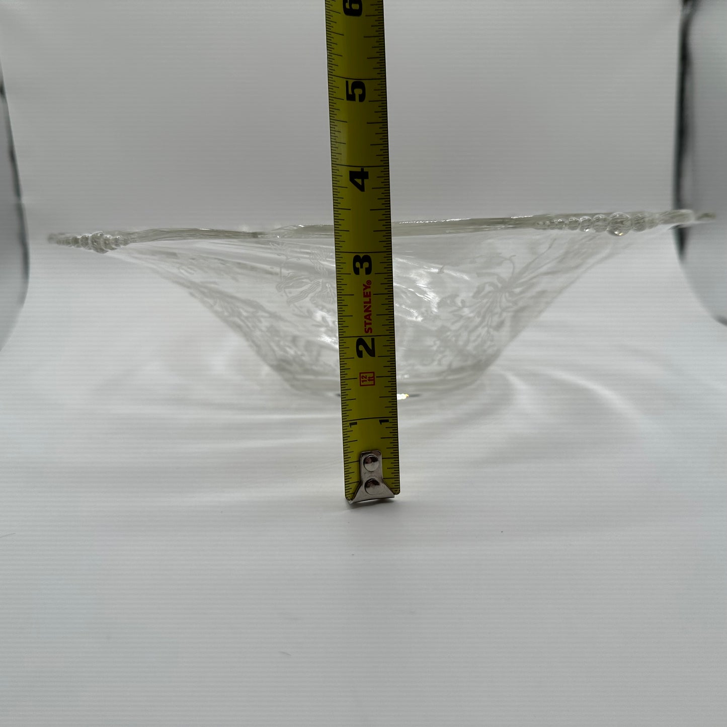 Heisey Glass Bowl, Etched Orchid Pattern, 12.5"