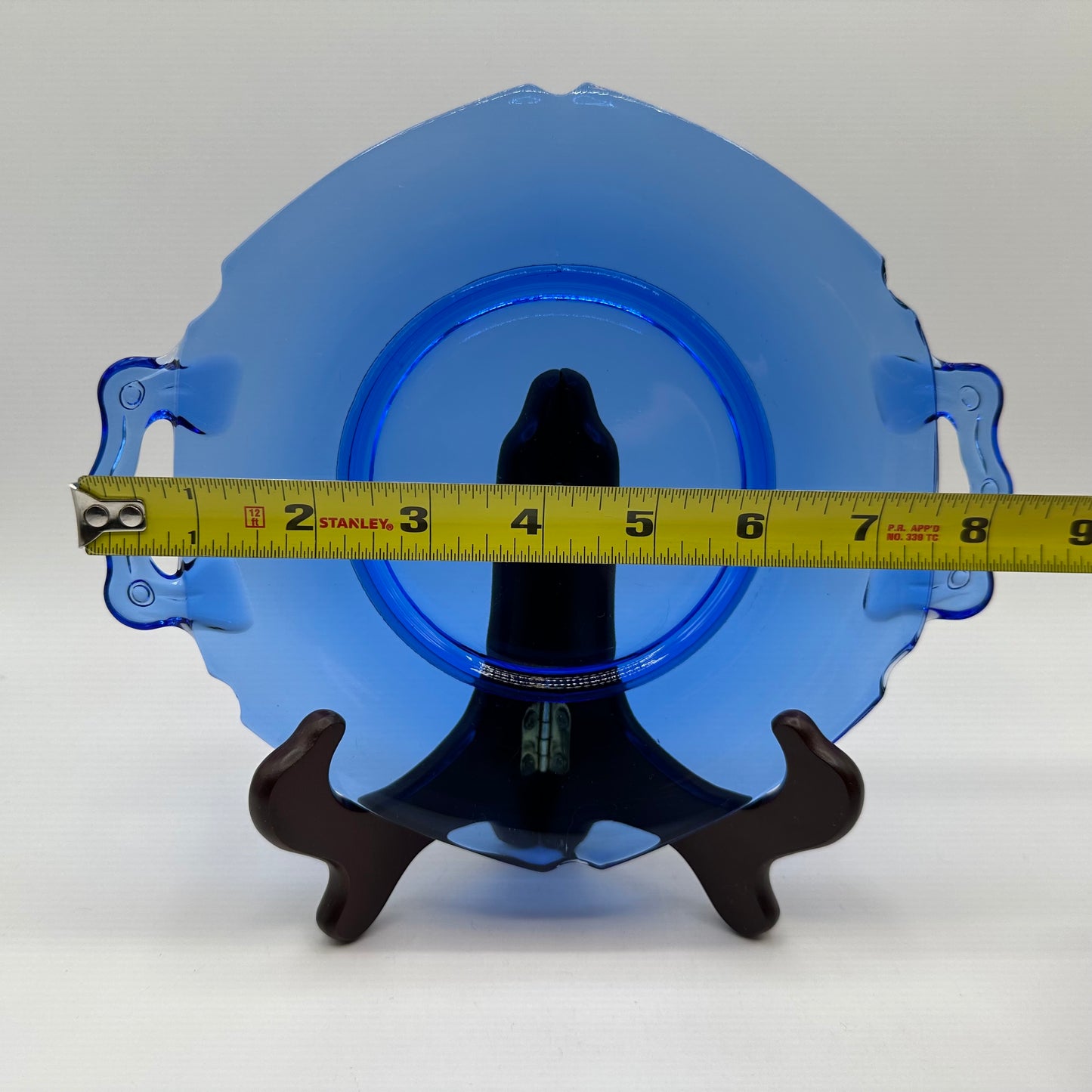 LE Smith Cobalt Blue Plate With Handles, Circa 1930s