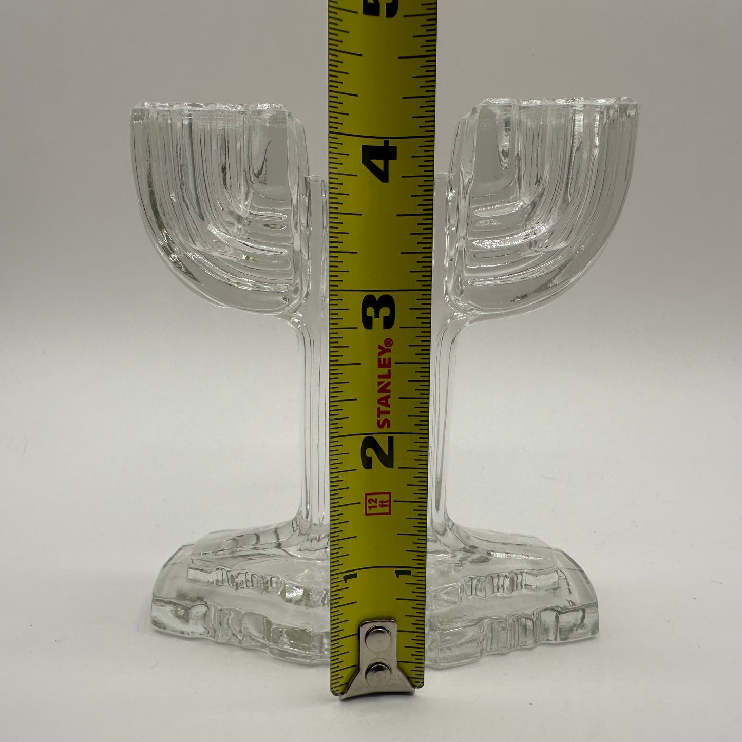 Anchor Hocking Queen Mary Clear Double Light Candlestick