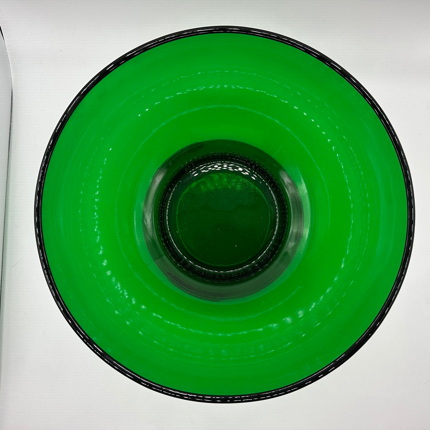 Anchor Hocking Forest Green Punch Bowl Set W/12 Cups and Base