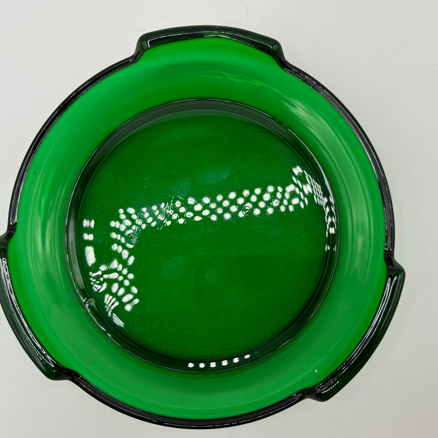 Anchor Hocking Forest Green Punch Bowl Set W/12 Cups and Base