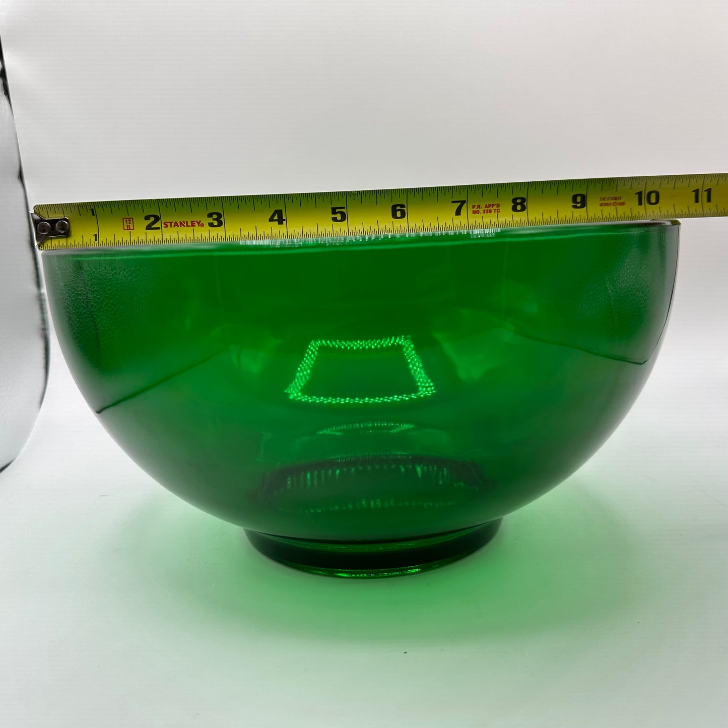 Anchor Hocking Forest Green Punch Bowl Set W/12 Cups and Base