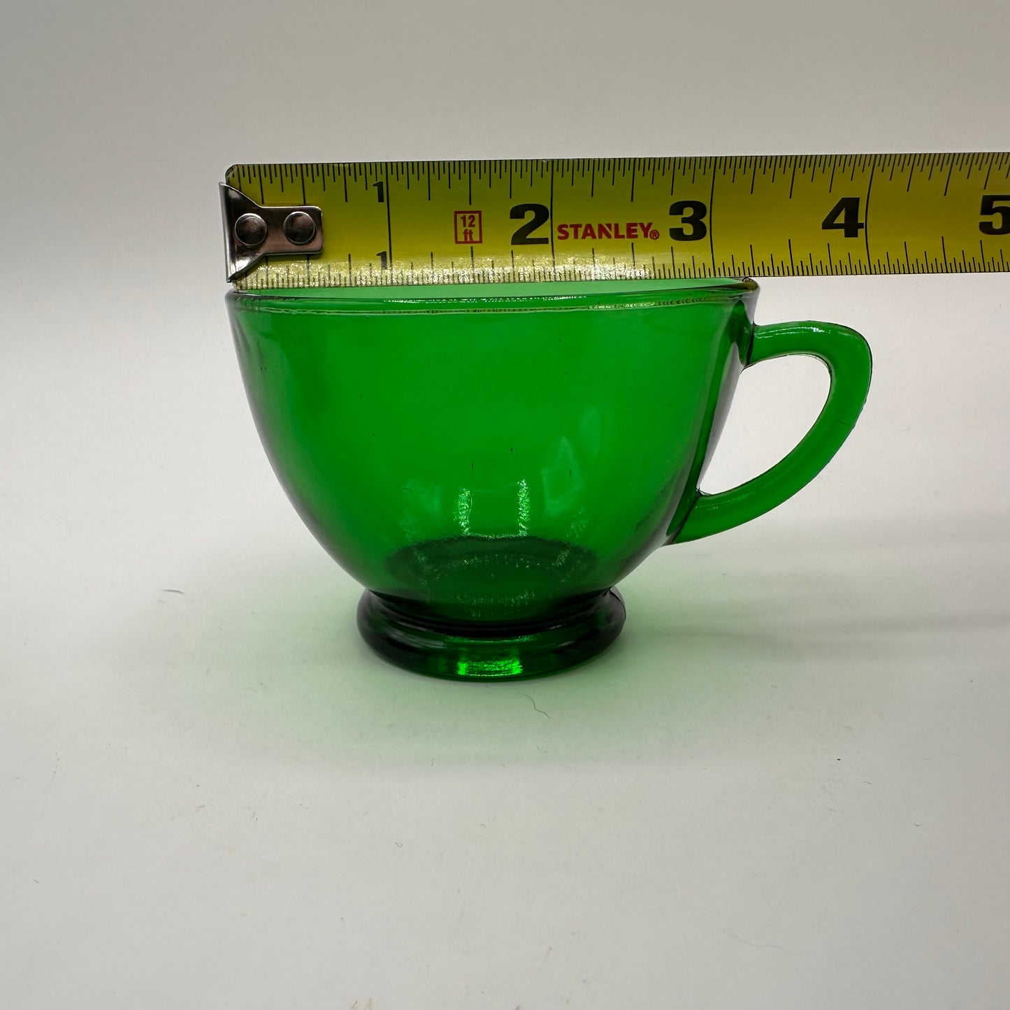 Anchor Hocking Forest Green Punch Bowl Set W/12 Cups and Base