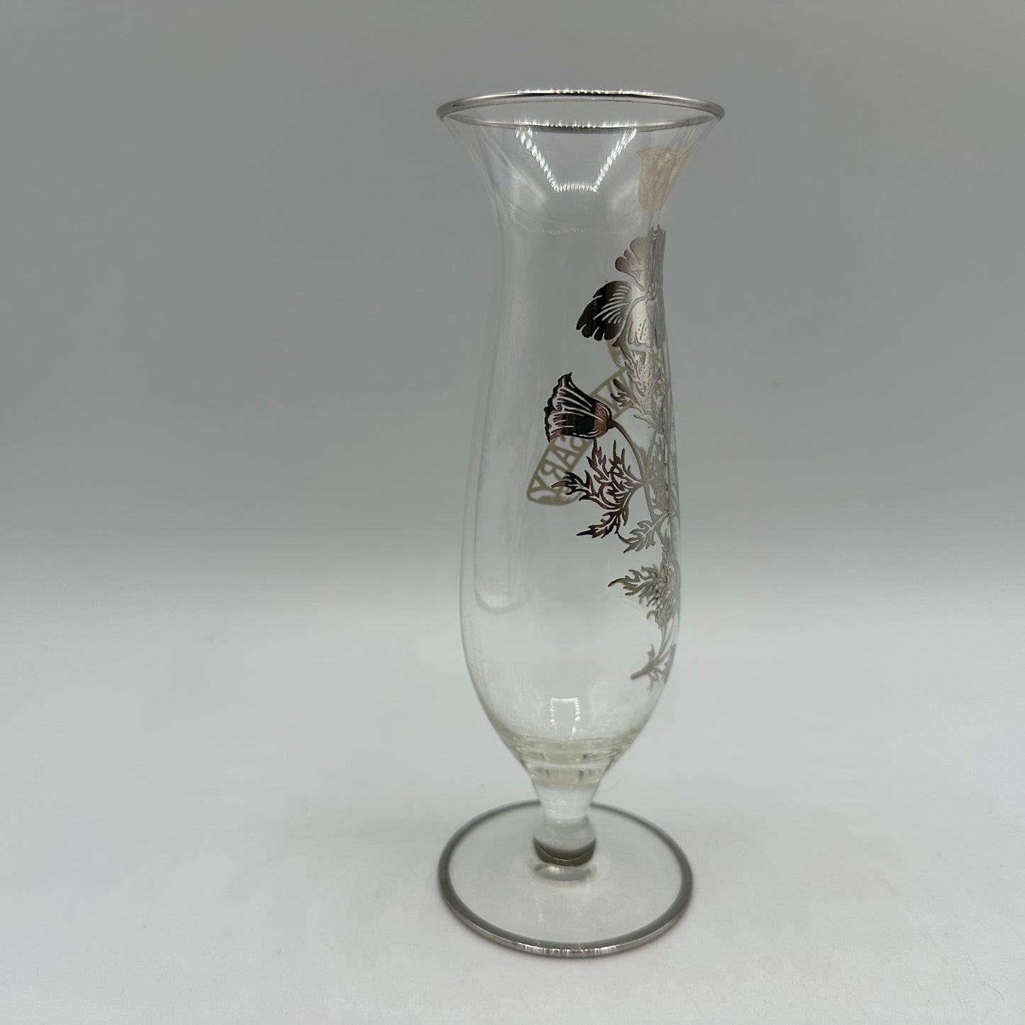Silver City Flanders Silver Overlay 25th Anniversary Bud Vase 6 3/4" Tall