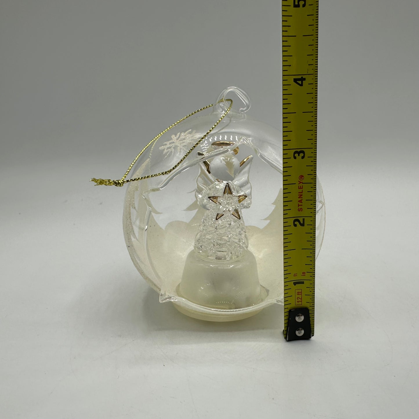 Frosted Glass Angel Ornament, Color Changing
