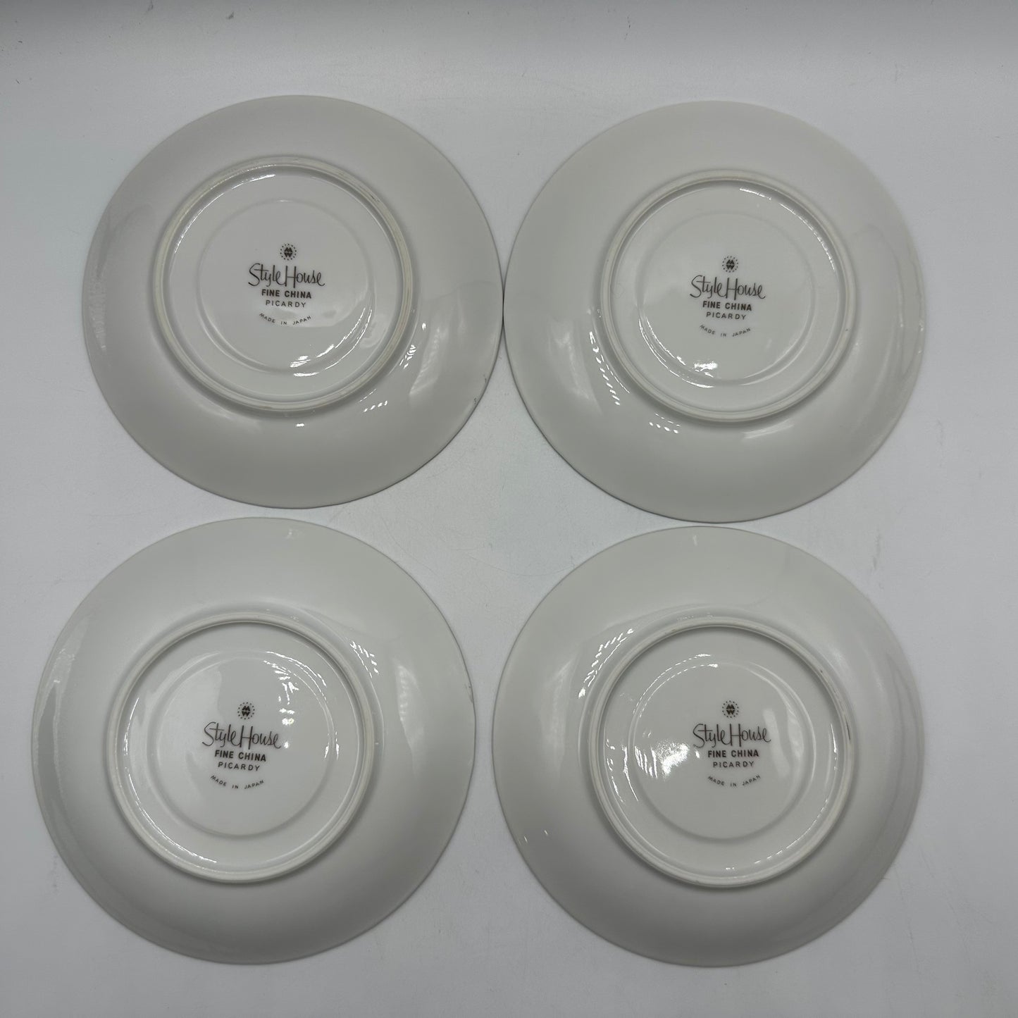 Style House Picardy Platinum Cups and Saucers, Set of 4