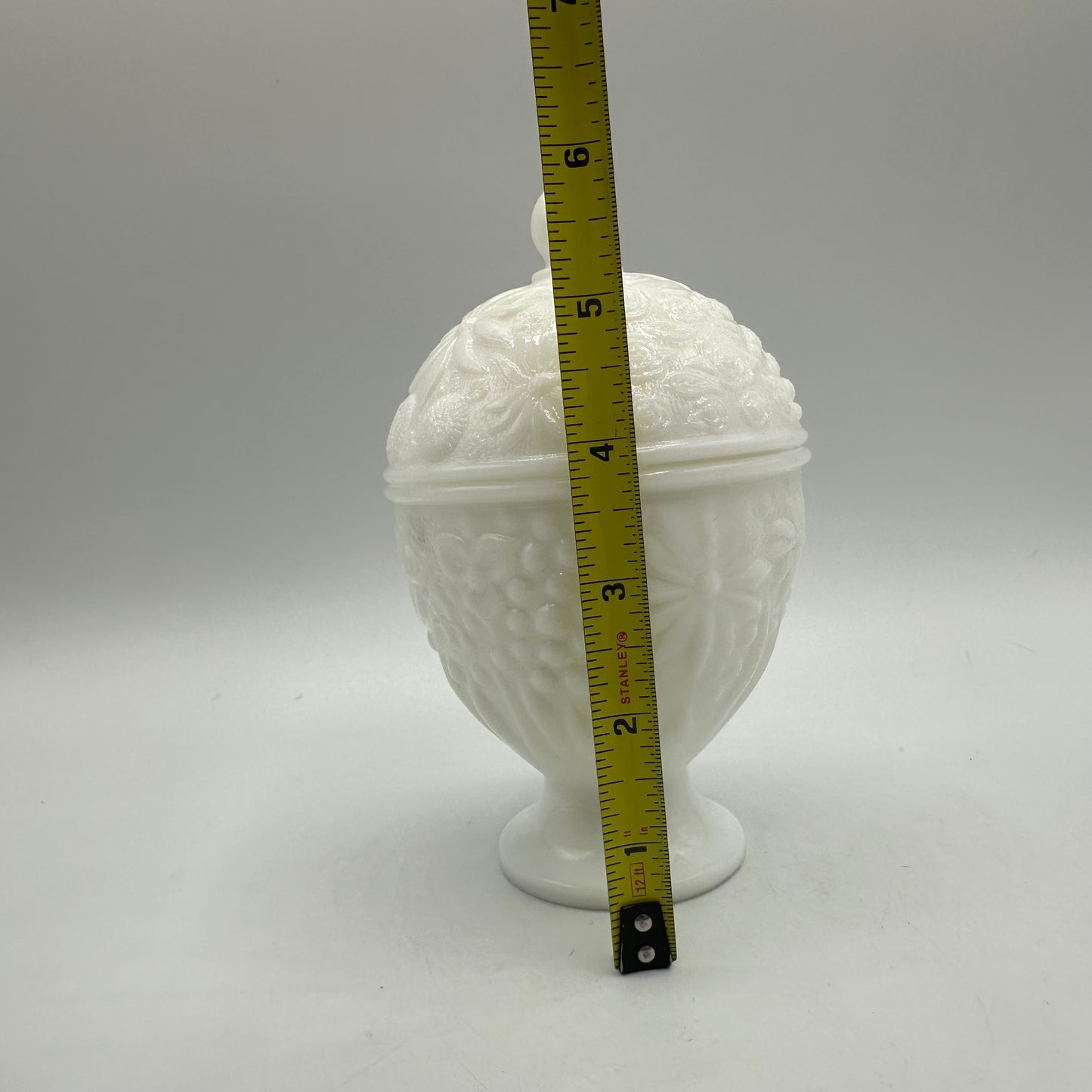 Avon Milk Glass Pedestal Candy Dish With Lid