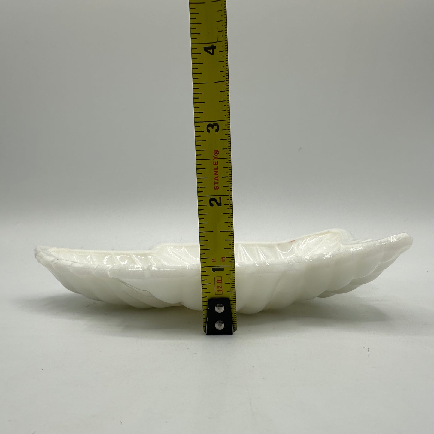 Milk Glass Leaf Trinket Dish