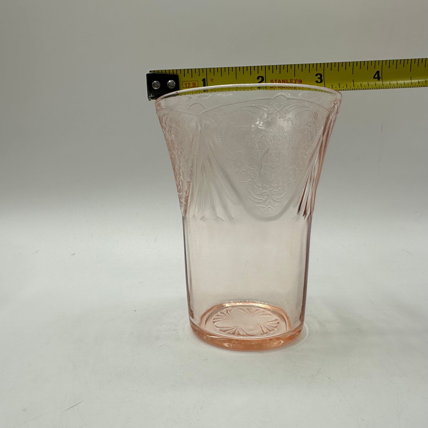 Hazel-Atlas Pink Royal Lace 9oz Flat Tumbler, Set of 6